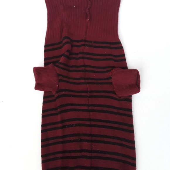 Burgundy and black striped dog sweater - Picture 1 of 4